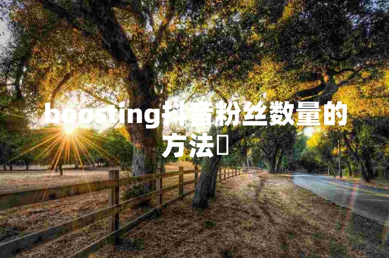 boosting抖音粉丝数量的方法✨