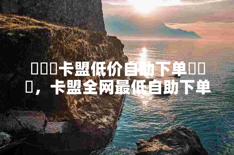 ✨✨✨卡盟低价自助下单✨✨✨，卡盟全网最低自助下单平台