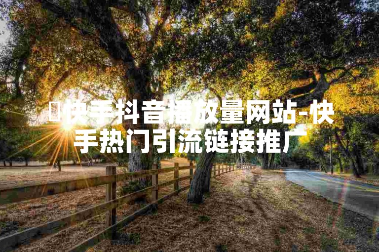 ✨快手抖音播放量网站-快手热门引流链接推广