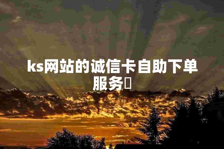 ks网站的诚信卡自助下单服务✨