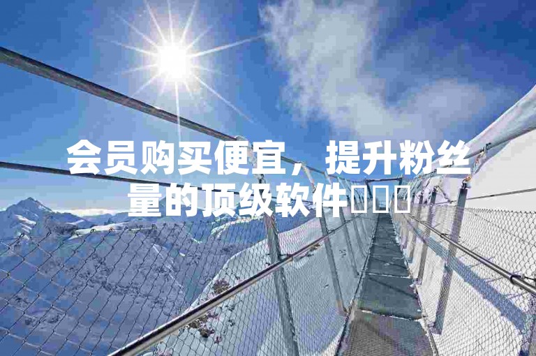 会员购买便宜，提升粉丝量的顶级软件✨✨✨