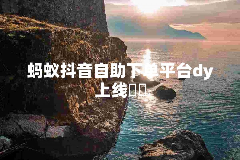 蚂蚁抖音自助下单平台dy上线✨✨