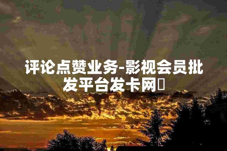 评论点赞业务-影视会员批发平台发卡网✨