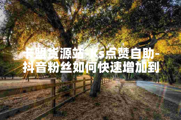 卡盟货源站-Ks点赞自助-抖音粉丝如何快速增加到1000揭秘！✨