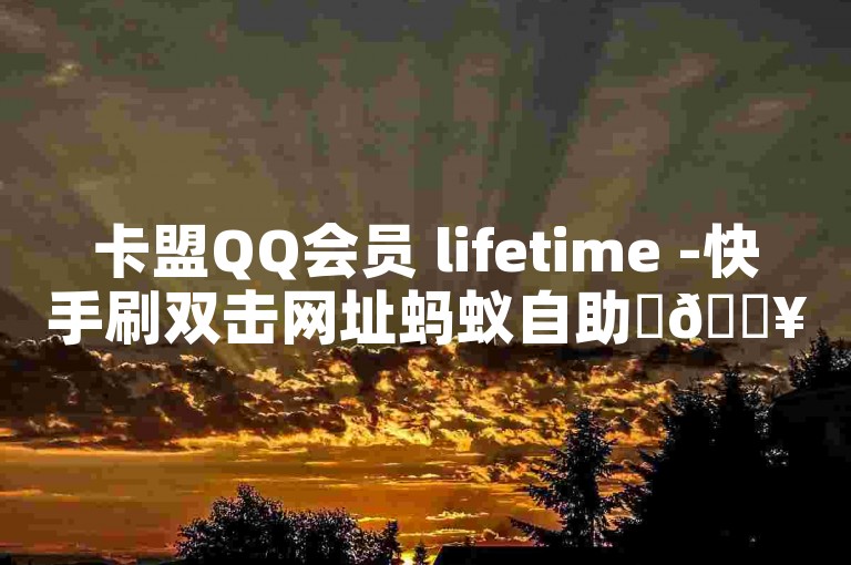 卡盟QQ会员 lifetime -快手刷双击网址蚂蚁自助✨🔥