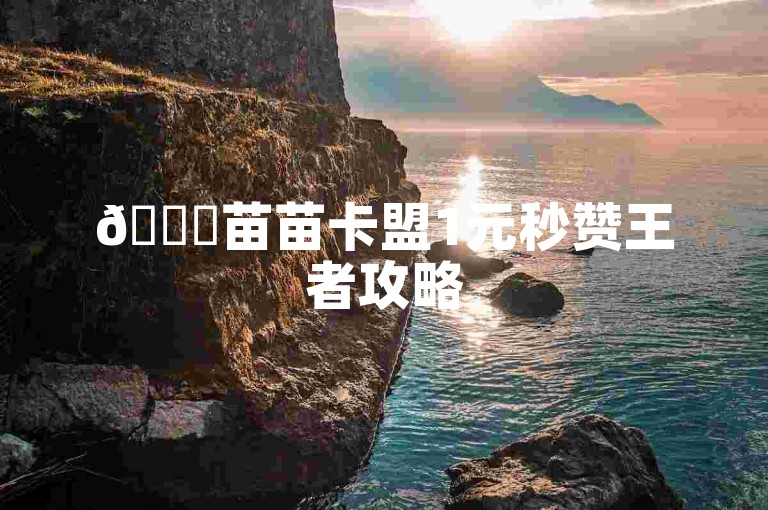 🚀苗苗卡盟1元秒赞王者攻略