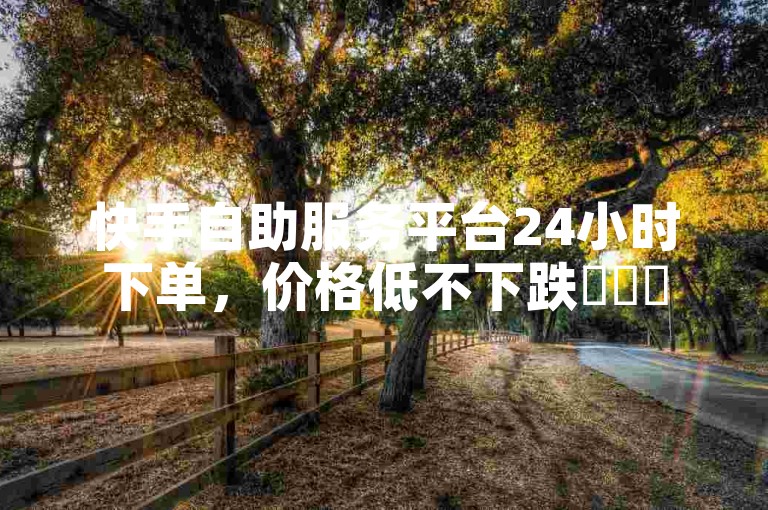 快手自助服务平台24小时下单，价格低不下跌✨✨✨