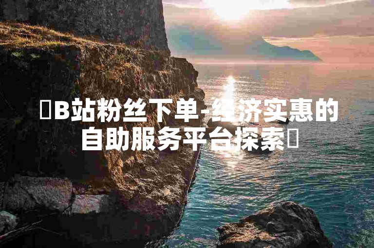 ✨B站粉丝下单-经济实惠的自助服务平台探索✨