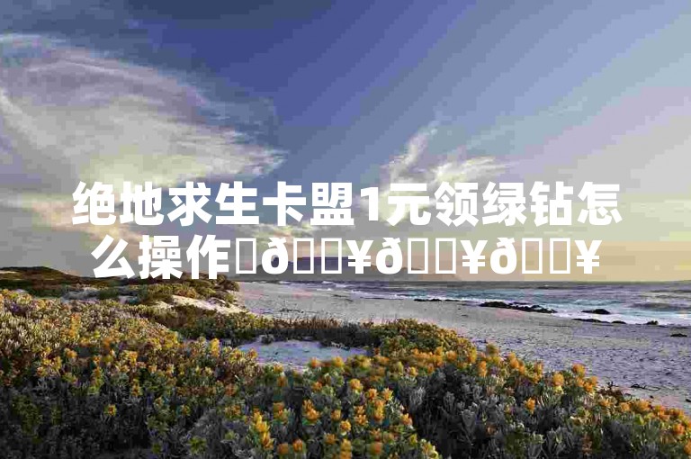 绝地求生卡盟1元领绿钻怎么操作✨🔥🔥🔥🔥🔥