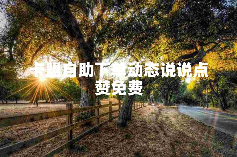 卡盟自助下单动态说说点赞免费