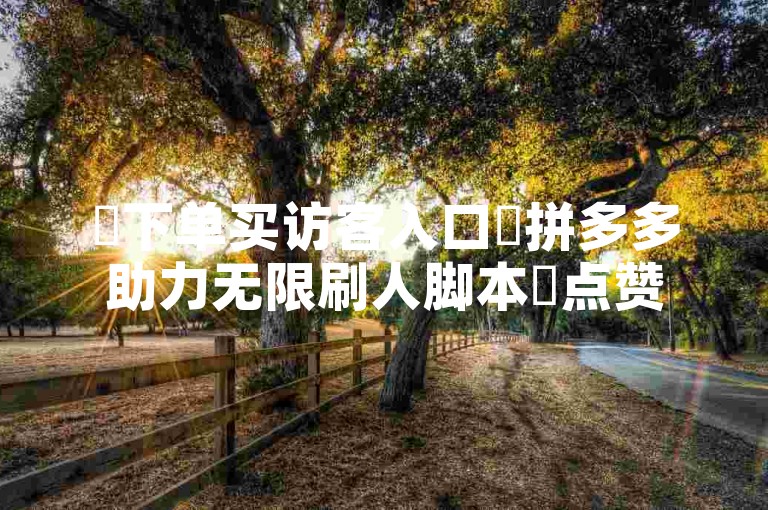✨下单买访客入口✨拼多多助力无限刷人脚本✨点赞