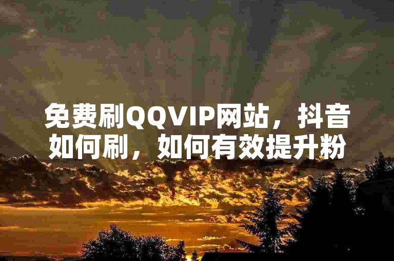 免费刷QQVIP网站，抖音如何刷，如何有效提升粉丝数量✨✨✨