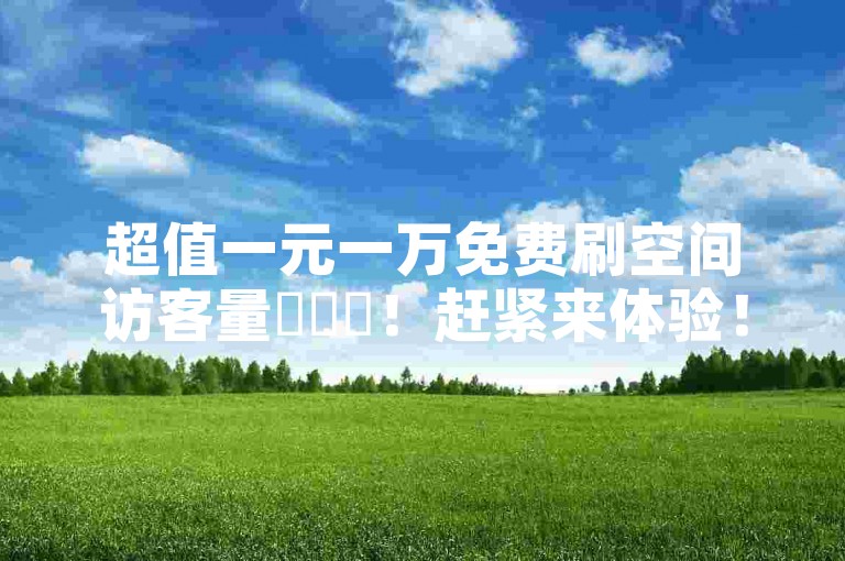 超值一元一万免费刷空间访客量✨✨✨！赶紧来体验！