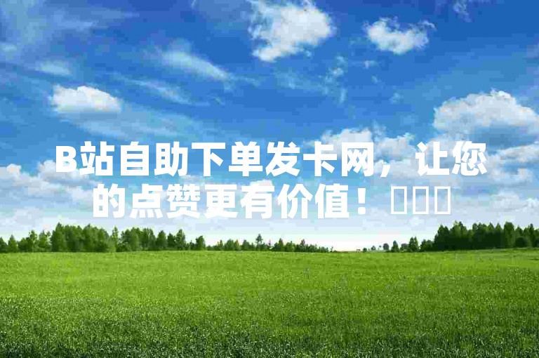 B站自助下单发卡网，让您的点赞更有价值！✨✨✨