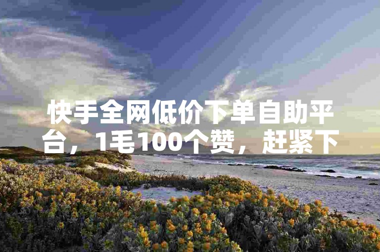 快手全网低价下单自助平台，1毛100个赞，赶紧下单！✨✨✨✨✨✨