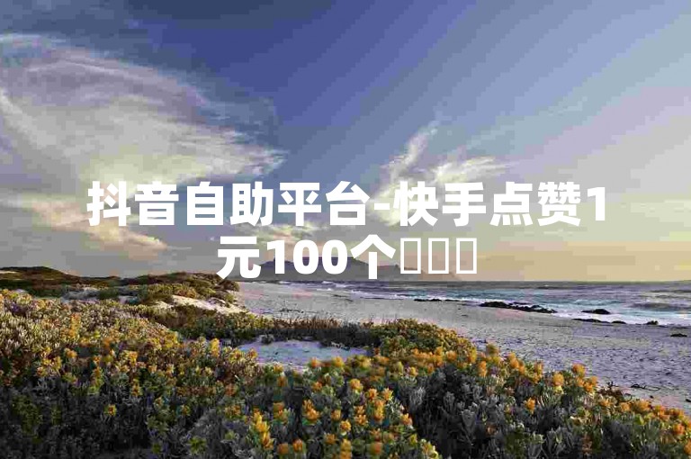抖音自助平台-快手点赞1元100个✨✨✨