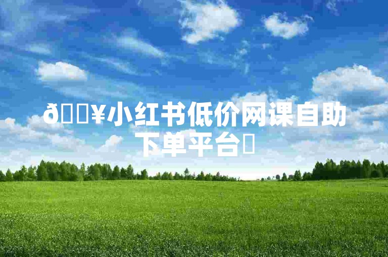 🔥小红书低价网课自助下单平台✨