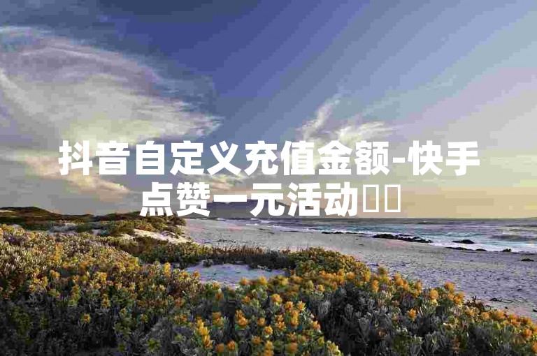 抖音自定义充值金额-快手点赞一元活动✨✨