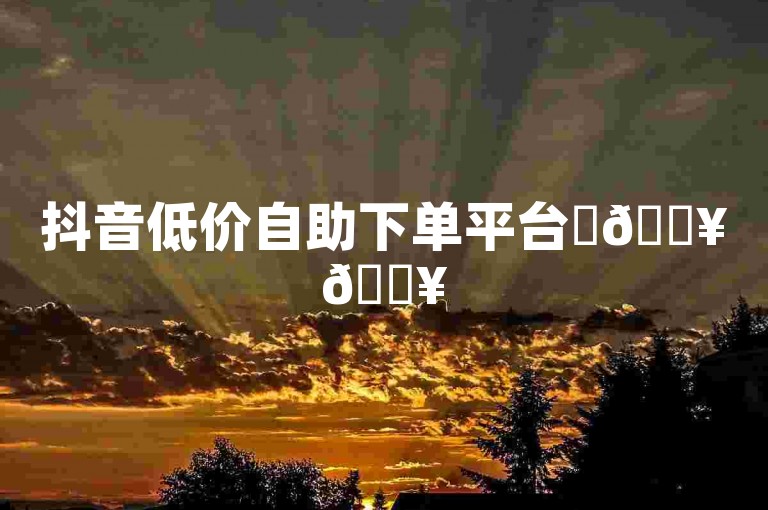 抖音低价自助下单平台✨🔥🔥