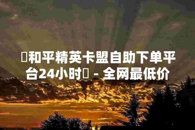 ✨和平精英卡盟自助下单平台24小时✨ - 全网最低价自助下单平台雷神✨ - 低价资源qq自助