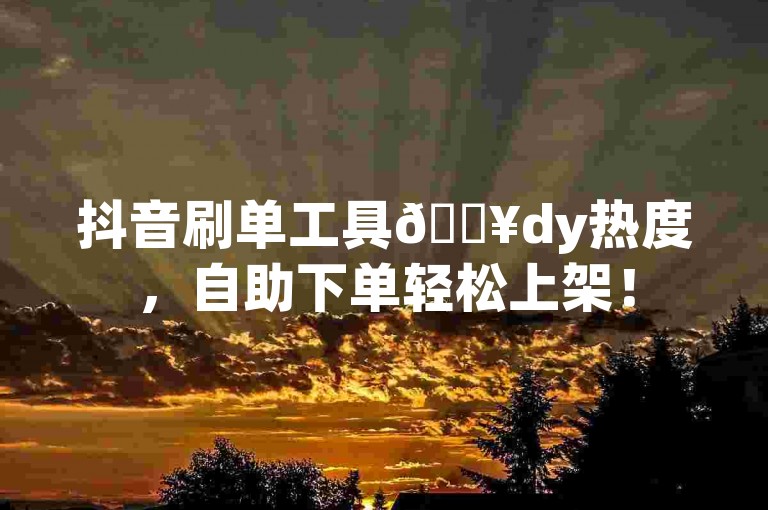 抖音刷单工具🔥dy热度,自助下单轻松上架!