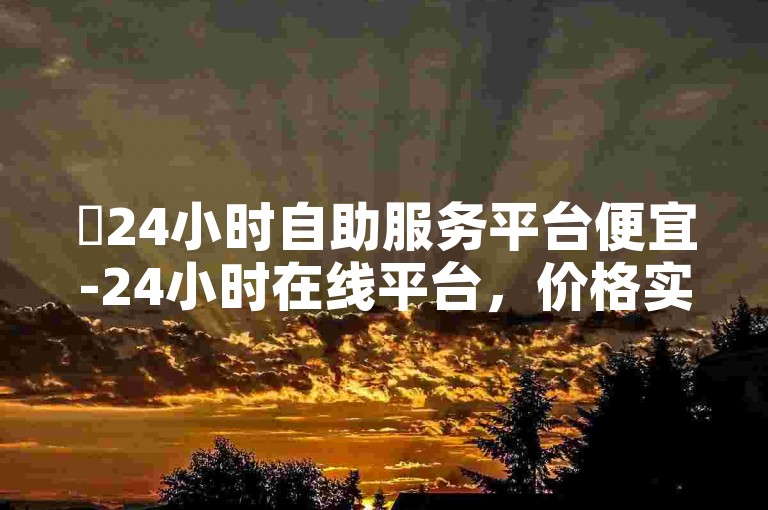 ✨24小时自助服务平台便宜-24小时在线平台，价格实惠只要✨！✨✨✨