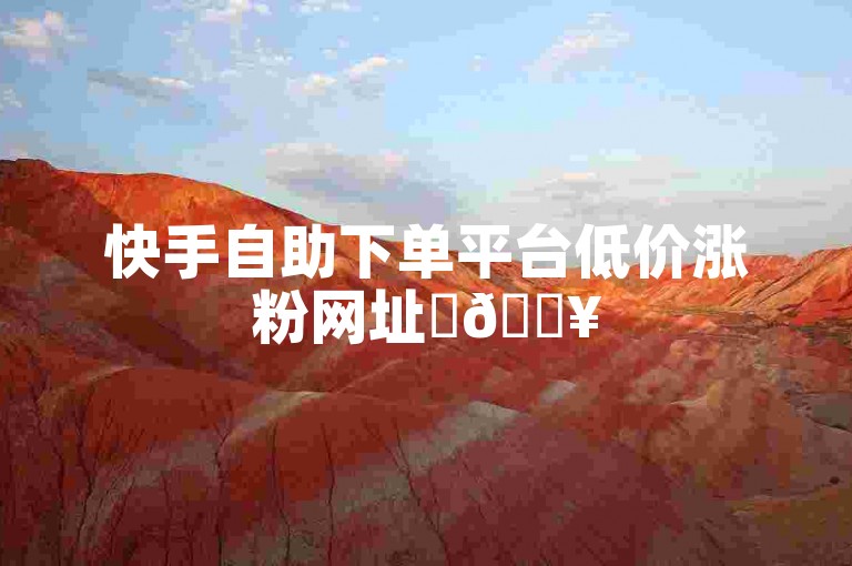 快手自助下单平台低价涨粉网址✨🔥