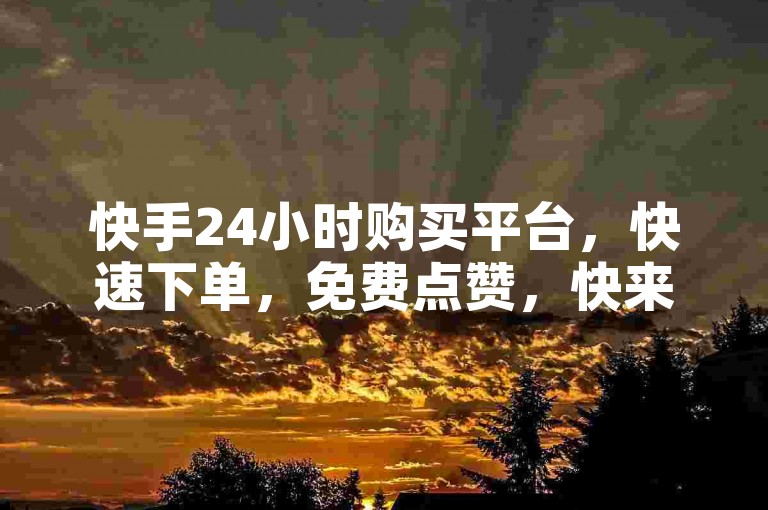 快手24小时购买平台，快速下单，免费点赞，快来体验吧！✨✨