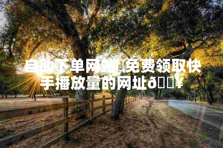 自助下单网站✨免费领取快手播放量的网址🔥