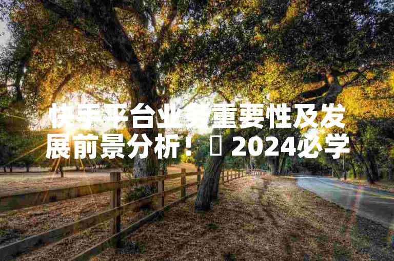 快手平台业务重要性及发展前景分析！✨ 2024必学✨
