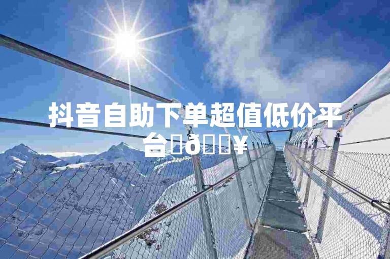 抖音自助下单超值低价平台✨🔥
