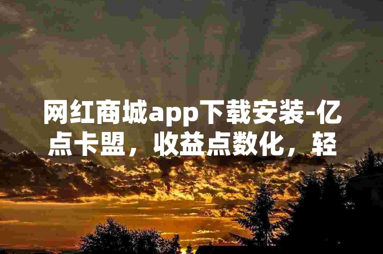 网红商城app下载安装-亿点卡盟，收益点数化，轻松赚取现金✨✨