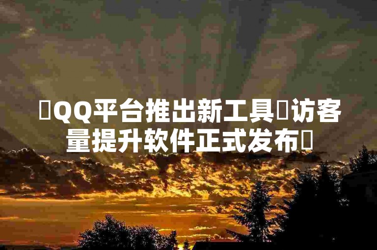 ✨QQ平台推出新工具✨访客量提升软件正式发布✨