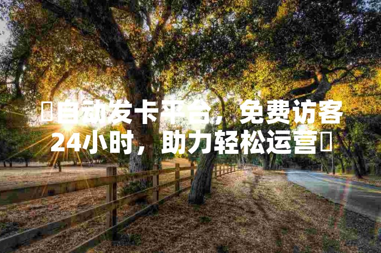✨自动发卡平台，免费访客24小时，助力轻松运营✨