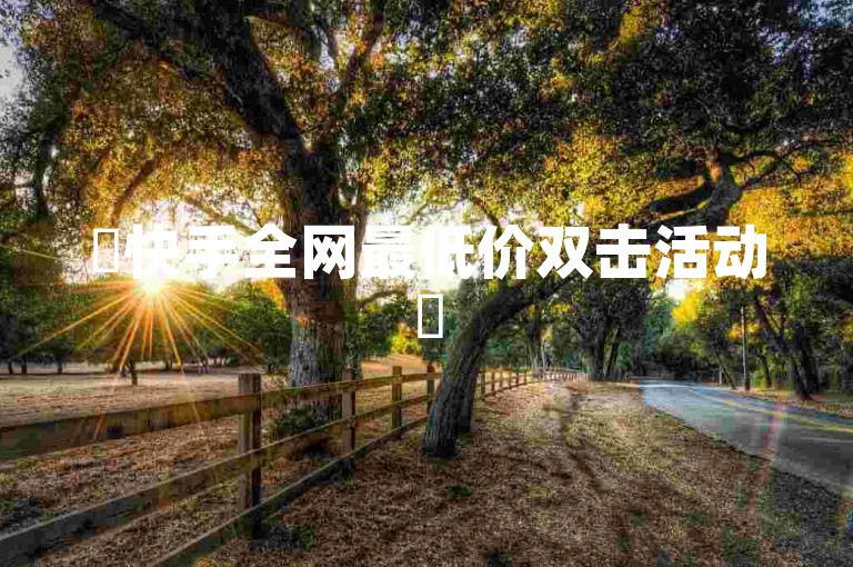 ✨快手全网最低价双击活动✨