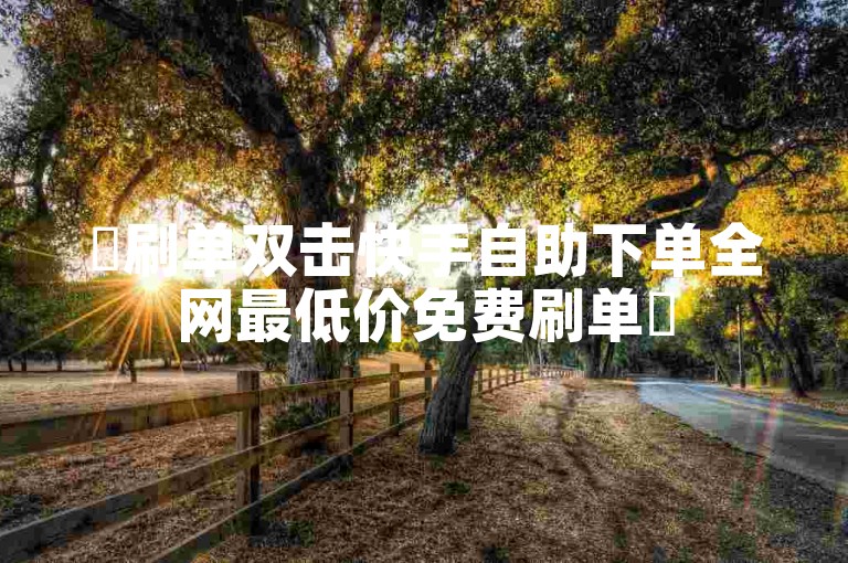 ✨刷单双击快手自助下单全网最低价免费刷单✨
