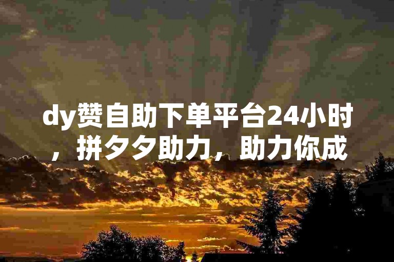 dy赞自助下单平台24小时，拼夕夕助力，助力你成为百万用户的专属平台！✨拼夕夕助力✨
