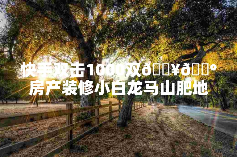 快手双击1000双🔥💰房产装修小白龙马山肥地