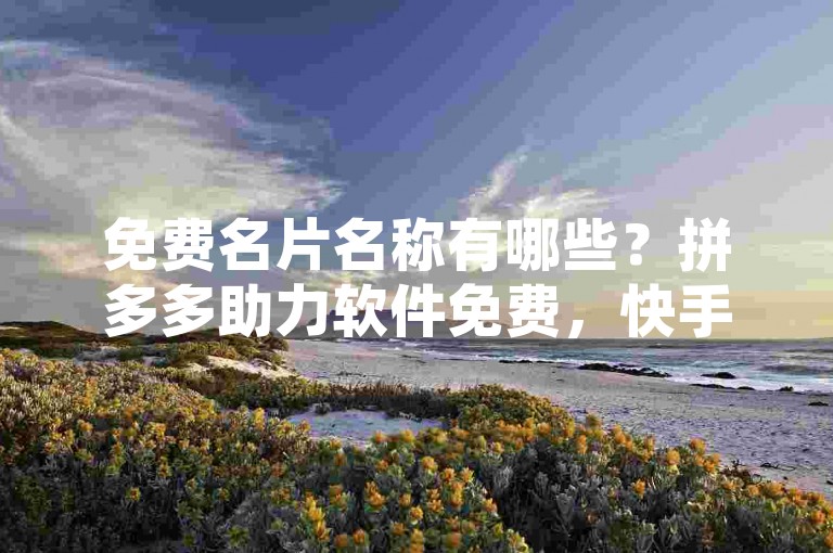 免费名片名称有哪些？拼多多助力软件免费，快手播放量一万有多少收益！✨