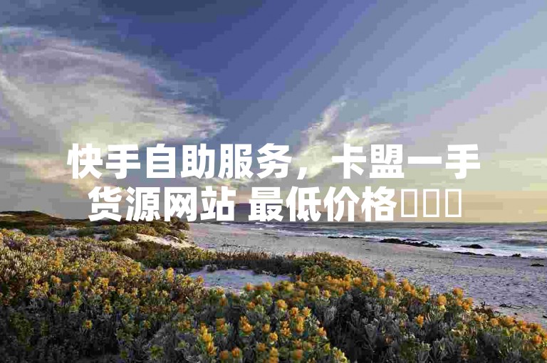 快手自助服务，卡盟一手货源网站 最低价格✨✨✨