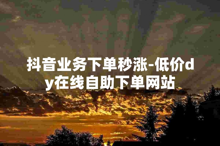抖音业务下单秒涨-低价dy在线自助下单网站