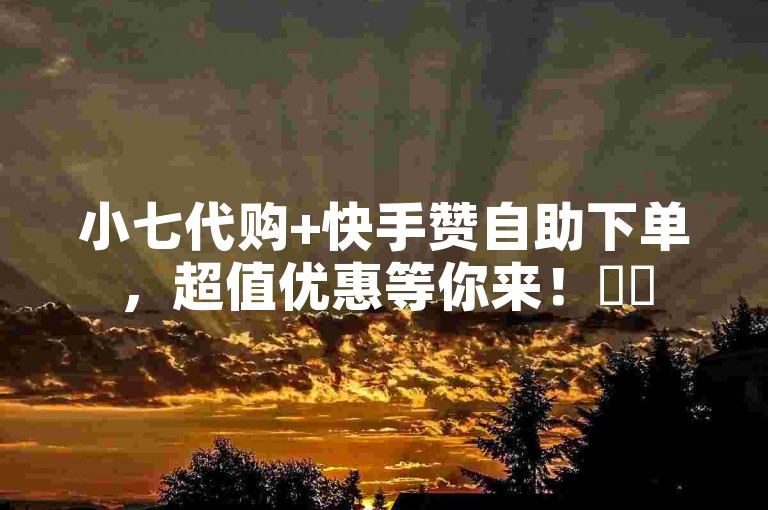 小七代购+快手赞自助下单，超值优惠等你来！✨✨