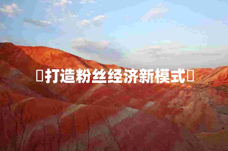 ✨打造粉丝经济新模式✨