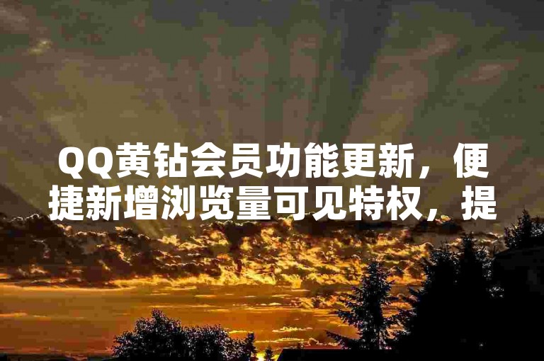QQ黄钻会员功能更新，便捷新增浏览量可见特权，提升关注！