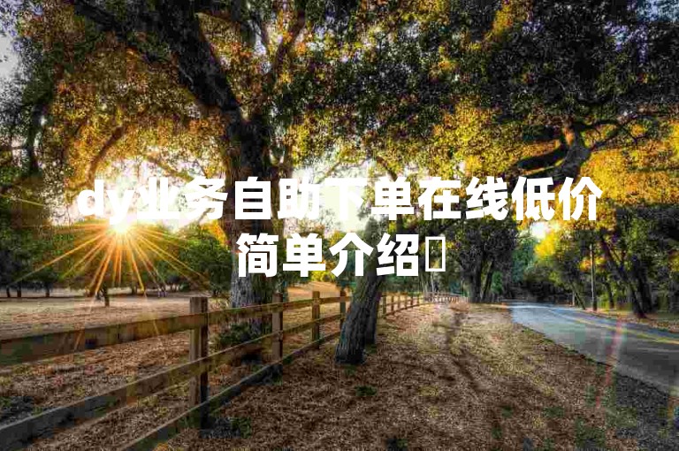 dy业务自助下单在线低价简单介绍✨