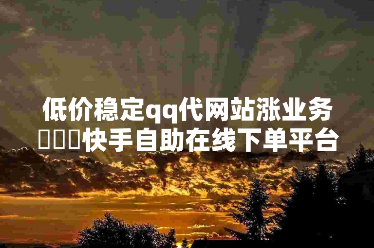 低价稳定qq代网站涨业务✨✨✨快手自助在线下单平台