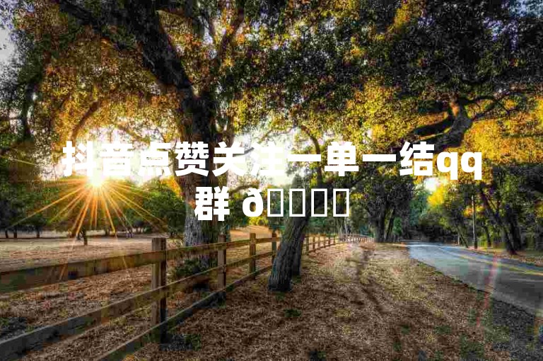 抖音点赞关注一单一结qq群 😊✨