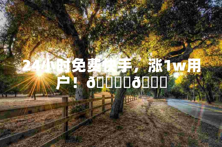 24小时免费快手，涨1w用户！🎉✨🚀