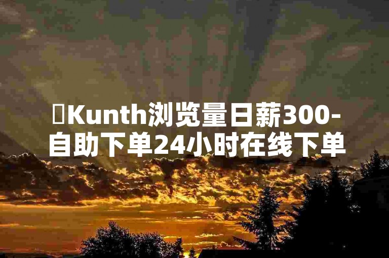 ✨Kunth浏览量日薪300-自助下单24小时在线下单✨
