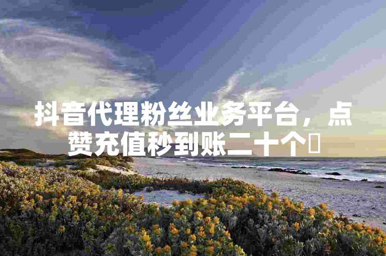 抖音代理粉丝业务平台,点赞充值秒到账二十个✨